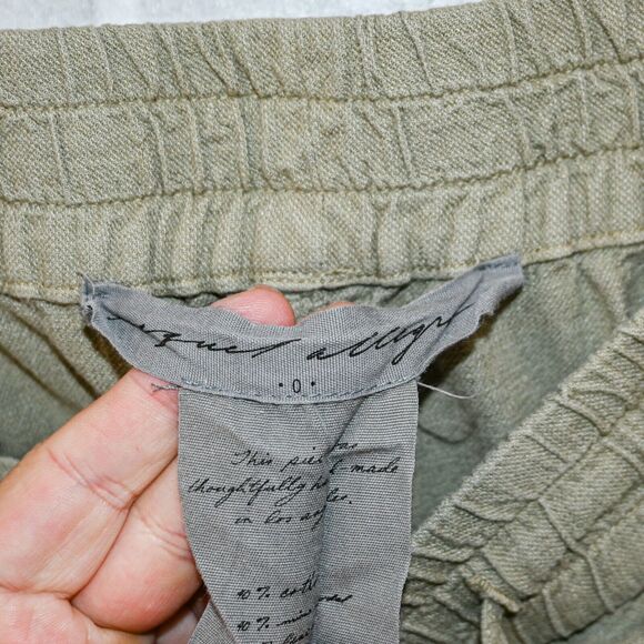 Raquel Allegra Women's wide leg Drawstring Pants in green fringe hem size 0 - Picture 2 of 9